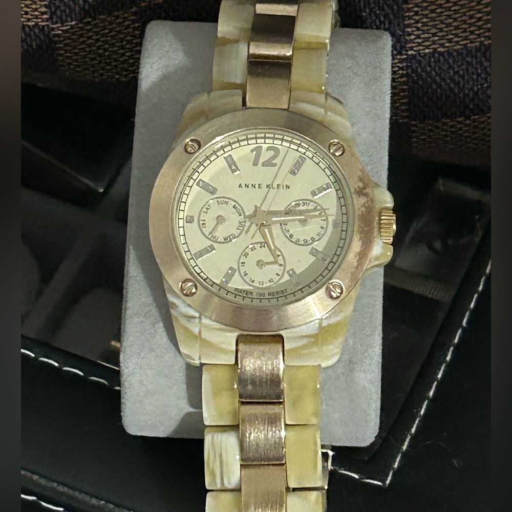 Anne Klein Women’s Gold-Tone Resin Bracelet Watch